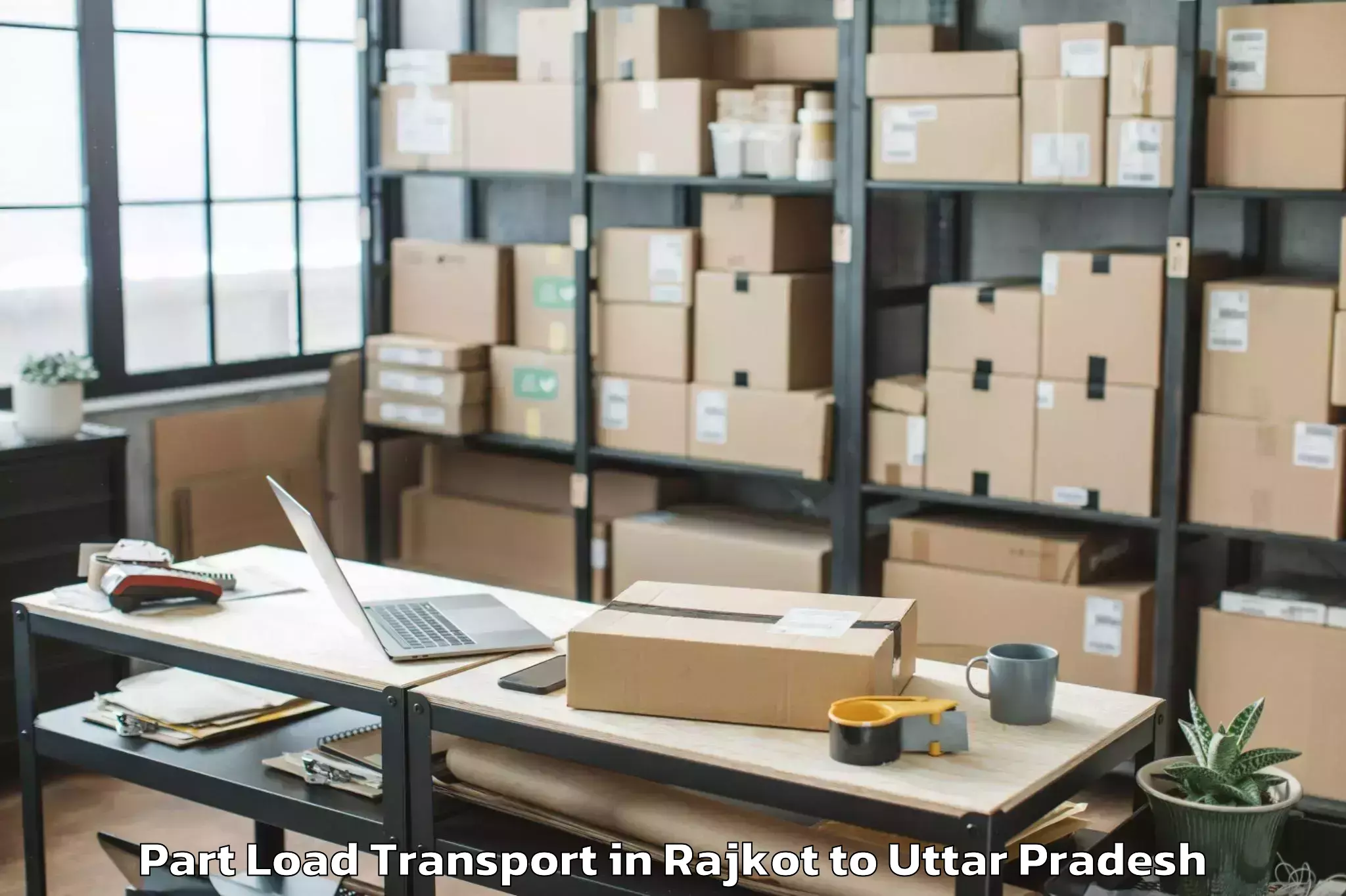 Book Rajkot to Lalganj Raebareli Part Load Transport Online